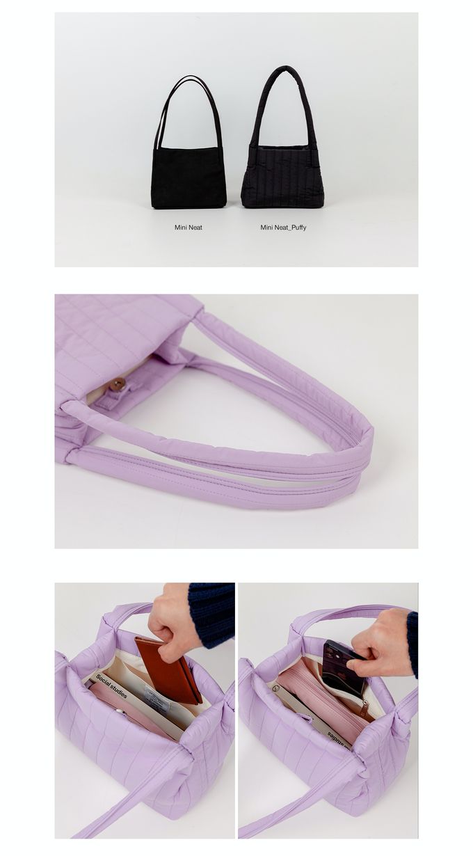 韓國 ithinkso - PUFFY雲朵輕量肩背/手提包-神秘黑 (25X20.5X12CM)