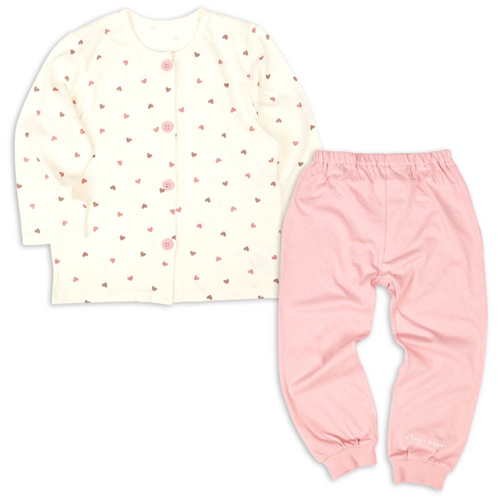 長袖家居服-愛心-粉紅色