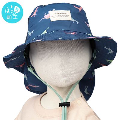 akachan honpo - 漁夫帽-防潑水加工滿版印花-藍色