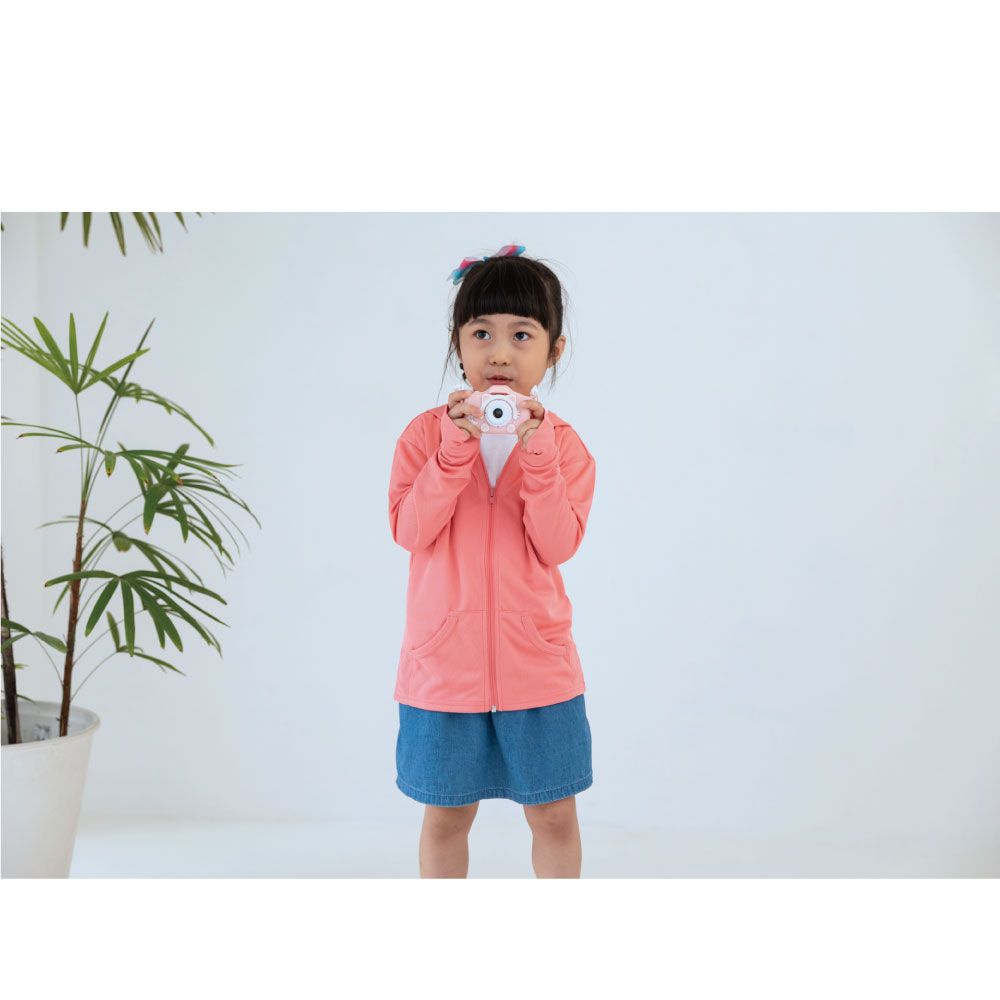貝柔 Peilou - 3M高透氣抗UV防曬連帽外套_兒童-粉橘