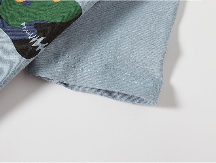 BE TOP - 純棉短袖上衣-戰地迷彩恐龍-米白色