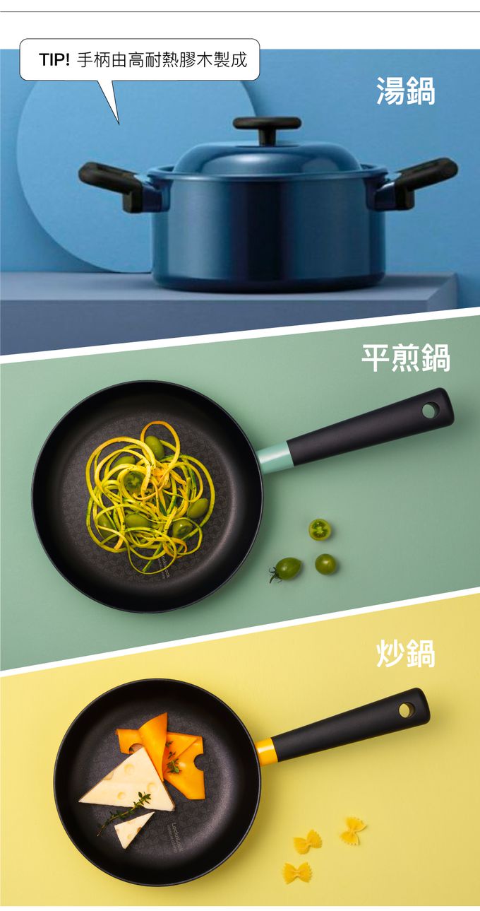 樂扣樂扣 - 復古玩色不沾炒鍋22CM-鈦塗層-萊姆黃