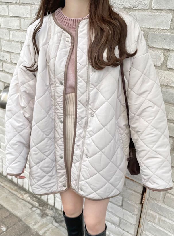 日本 GRL - 短版簡約圓領針織毛衣-淺灰 (F)