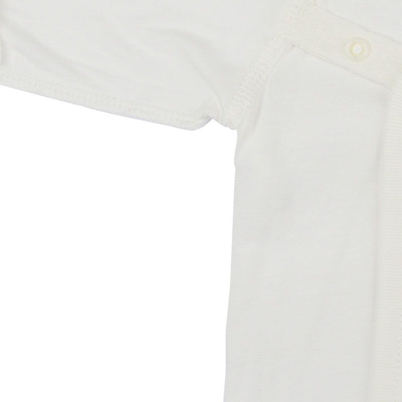 akachan honpo - 新生兒內衣6件組長袖 釦子款-動物-淺咖啡色 (50～60cm)