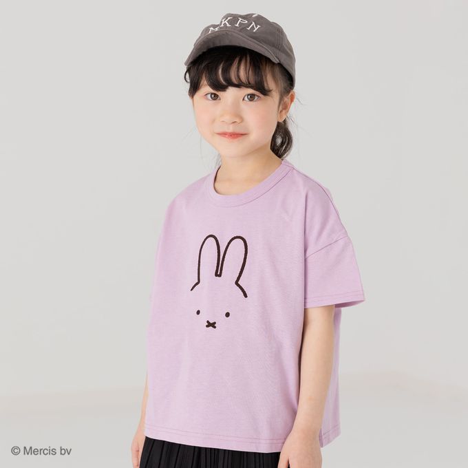 日本 Chil2 - 米飛兔限定短袖上衣-線條耳朵-粉紫