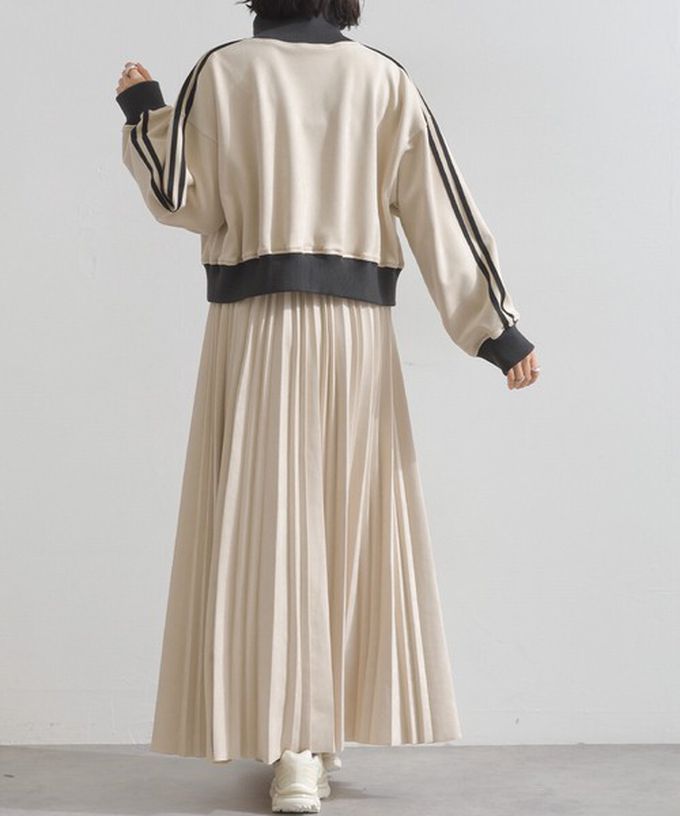 日本 ELENCARE DUE - 俐落低調麂皮百褶長裙-炭灰