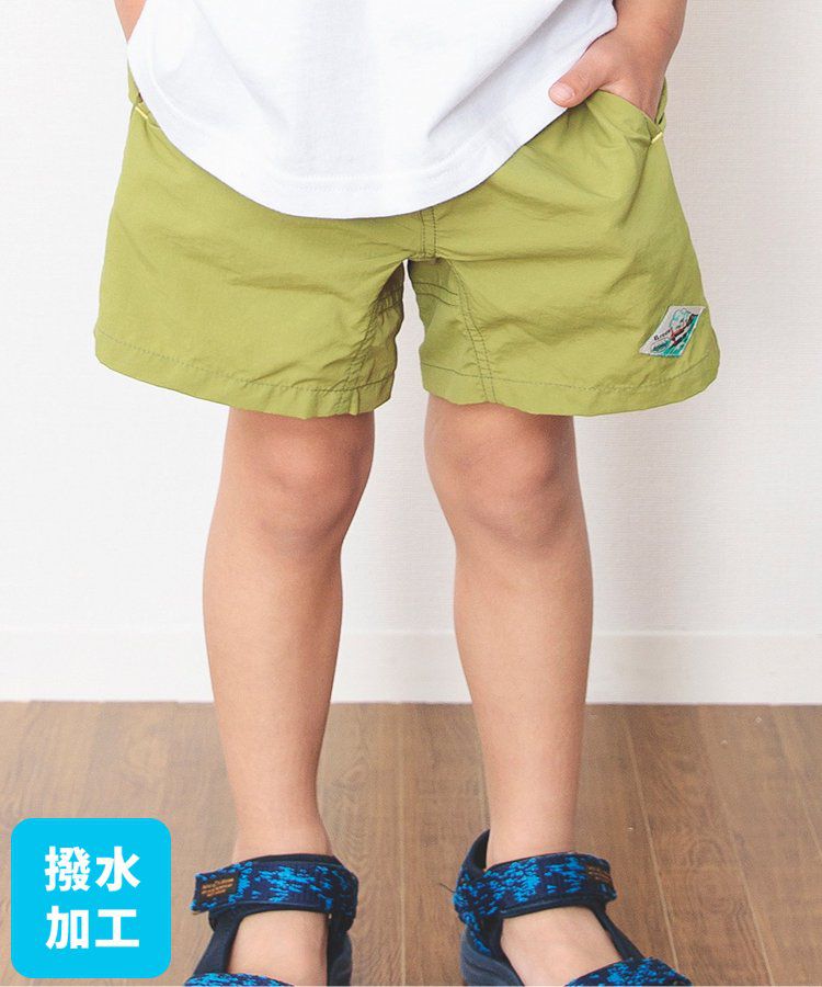 日本 BREEZE - 水陸二用百搭logo裝飾短褲-寶石綠