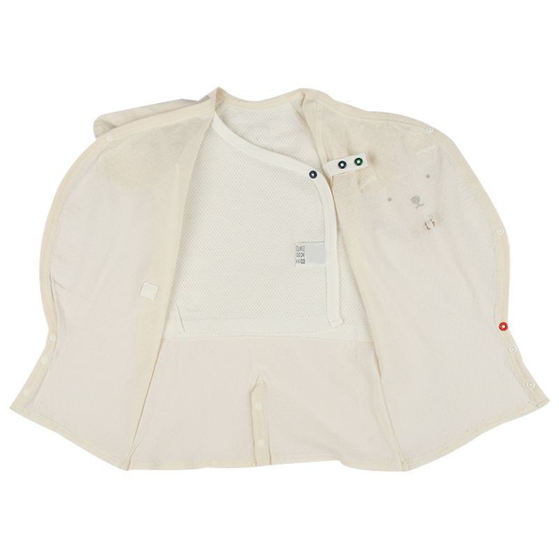 akachan honpo - 短袖連身衣-素面-象牙白色 (50~60cm)