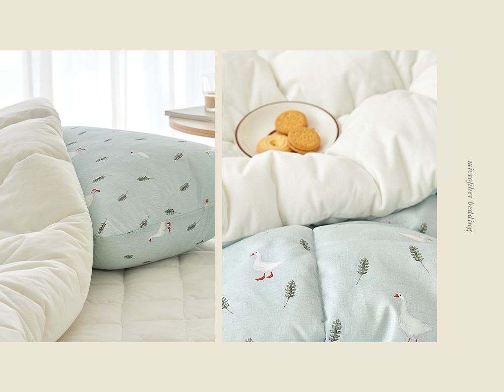 韓國 Maatila - 可水洗超細纖維桃皮感棉被(冬被)-藍色鴨鴨