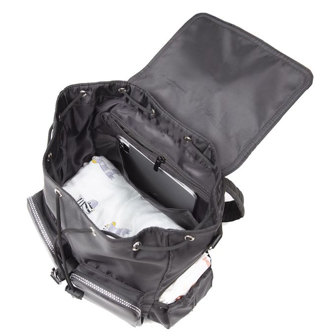 Heine 海恩 - 束口設計媽媽後背包 歐美版型媽媽包 (WIN-HD13C)-黑