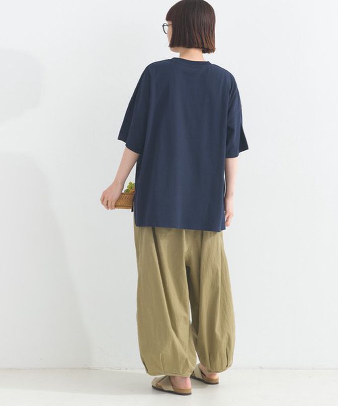 日本 Lupilien - 16支天竺棉俏皮動物刺繡大口袋短袖T恤-粉紅