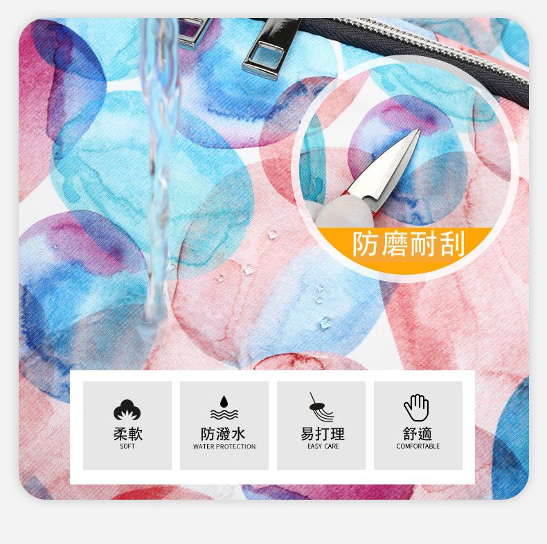 繽紛大容量媽媽包/後背包-獨角獸-淺綠色 (39x25x17cm)