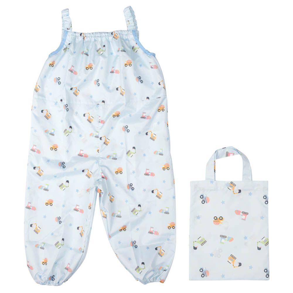 無袖連身防髒衣 防潑水加工-交通工具-淺藍色