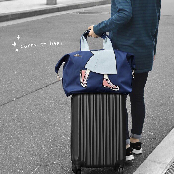 mis zapatos - 旅行款美腿包(尼龍)-牛仔裙-BR咖啡色 (36*41*20cm)