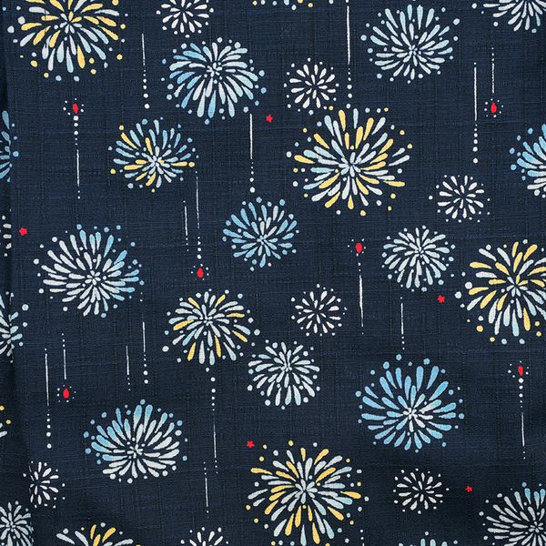 akachan honpo - 短袖兩件式甚平-煙火-深藍色