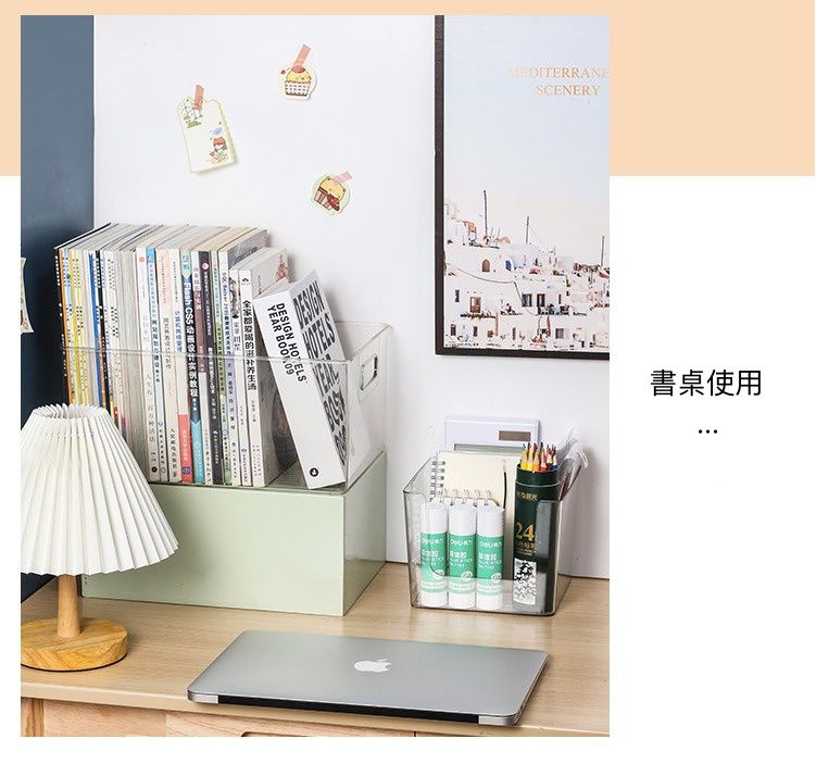 有提把透明收納盒-中號 (29.5x19x15.2cm)