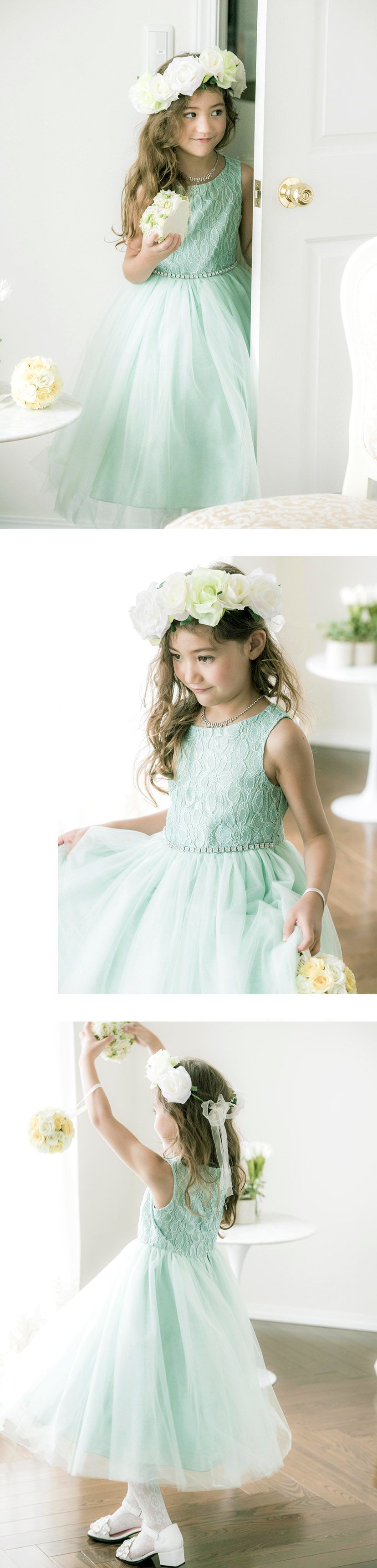 日本 Catherine Cottage - 腰鑽飾華麗蕾絲洋裝/小禮服-薄荷綠