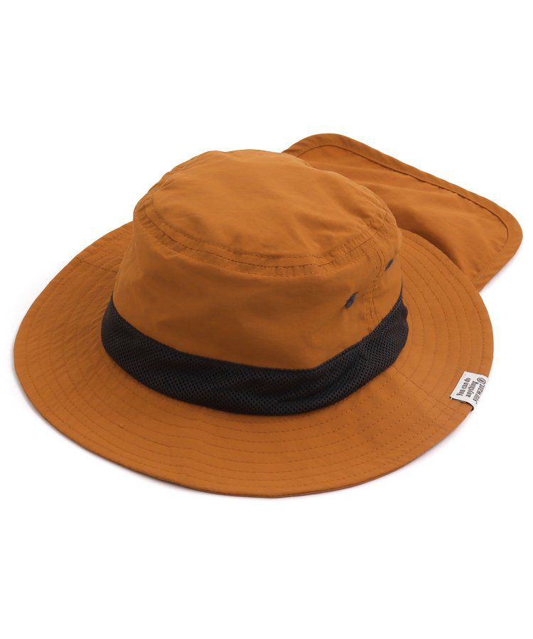 日本 BREEZE - 抗UV 後頸可收納遮陽帽-彩虹色