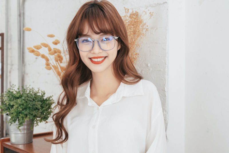 ALEGANT - 日系基本款輕量造型湖水藍TR90輕量方框金屬鏡腳UV400濾藍光眼鏡