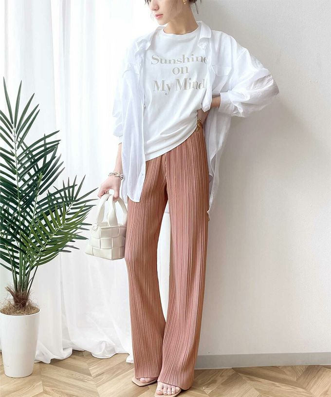 日本 Classical Elf - 光澤感細褶垂墜感長褲-石墨灰