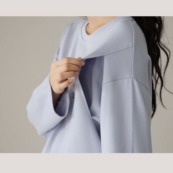 全棉長袖可愛白熊待產哺乳款套裝居家服