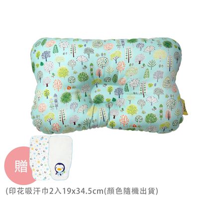 PUKU 藍色企鵝 - Breeze 透氣雲朵枕/護頭枕-森林公園-買贈印花吸汗巾-顏色隨機出貨x2條入