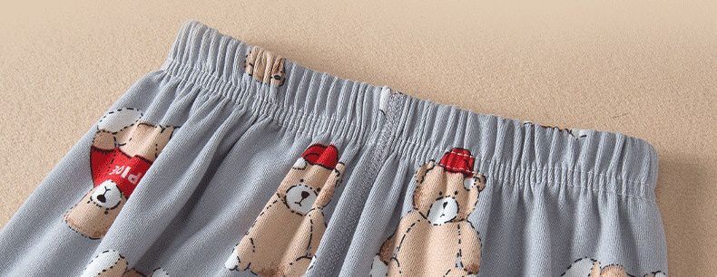 德絨印花長袖家居服-小熊飛機-粉色