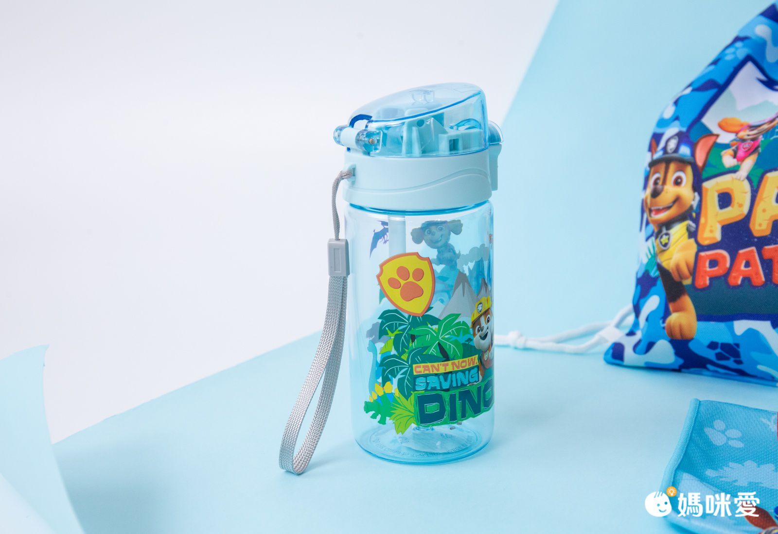 汪汪隊立大功 恐龍救難隊主題運動吸管水壺-藍色-430ml