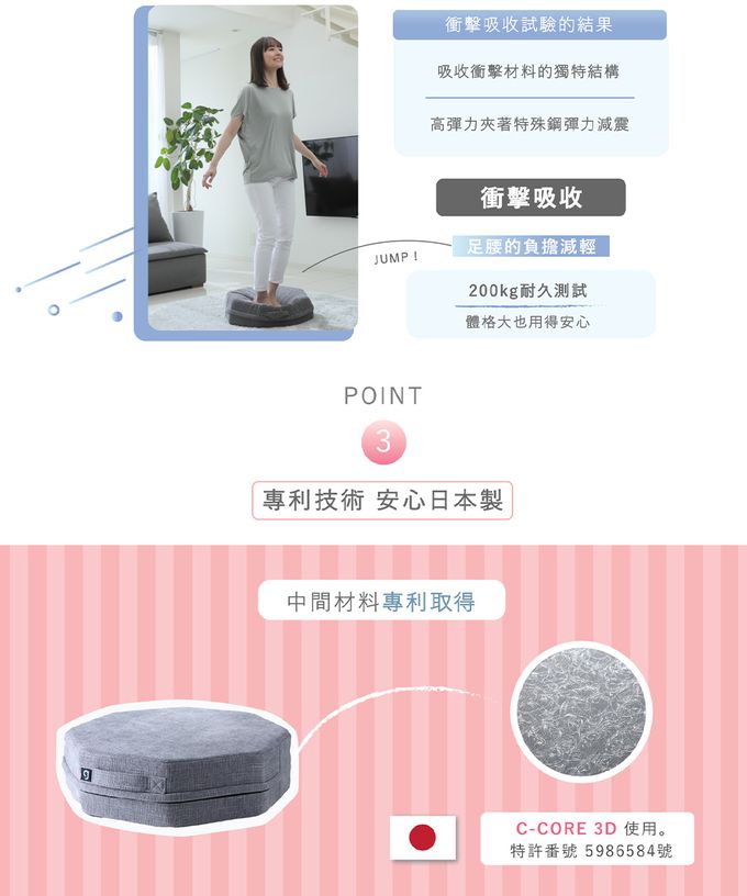 日本gymterior - gymterior塑身八角柱蹦蹦墊-灰黑