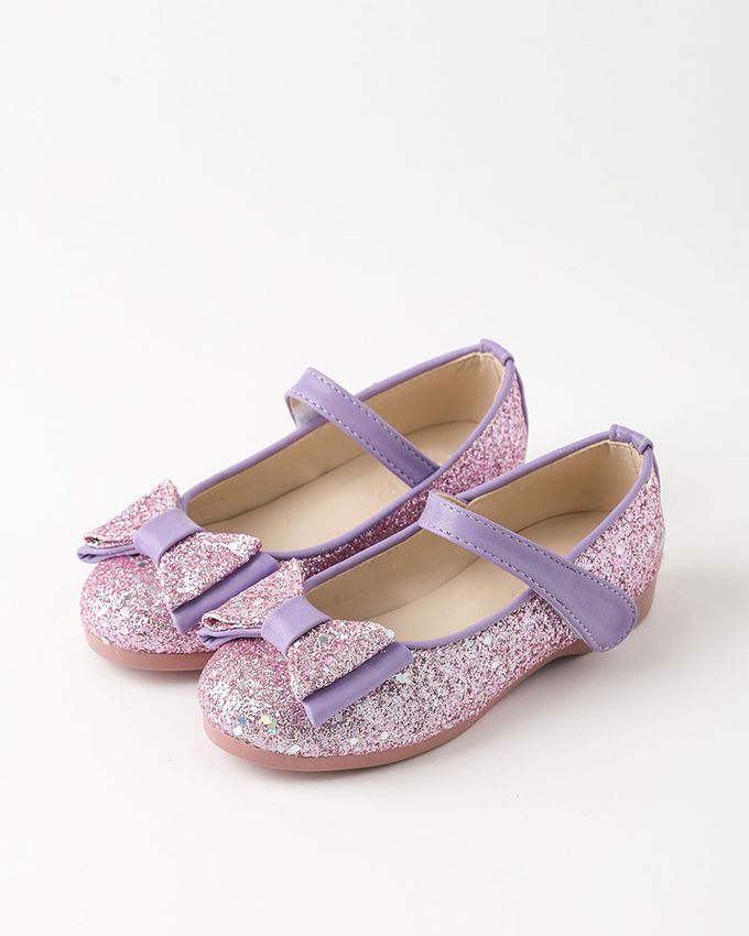 韓國 OZKIZ - 雙色大蝴蝶結皮鞋-紫