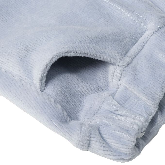 akachan honpo - 10分燈心絨褲-膝蓋圖案-淺藍色