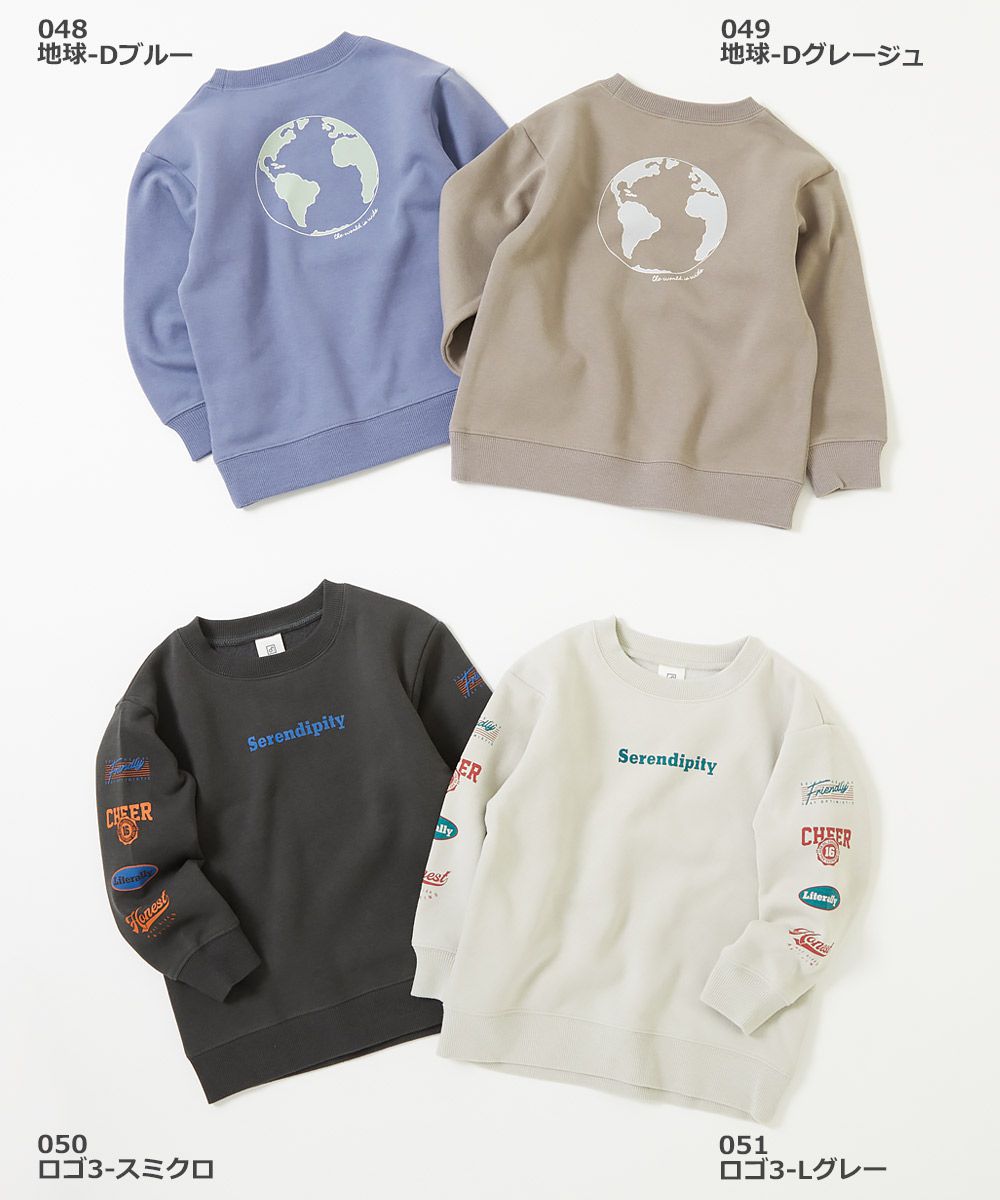 日本 devirock - [推薦定番]裏起毛印花長袖上衣-背後Attention-卡其棕