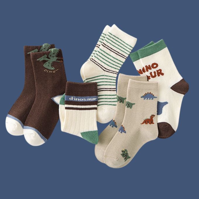 原始恐龍中筒棉襪