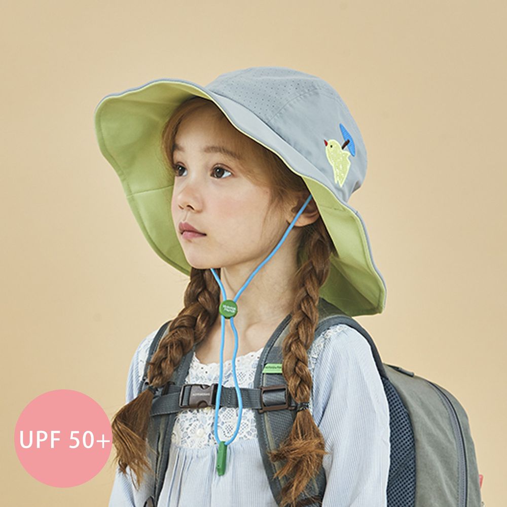韓國 Victoria & Friends - UPF 50+ 透氣軟鋼絲遮陽帽(附哨子)-灰