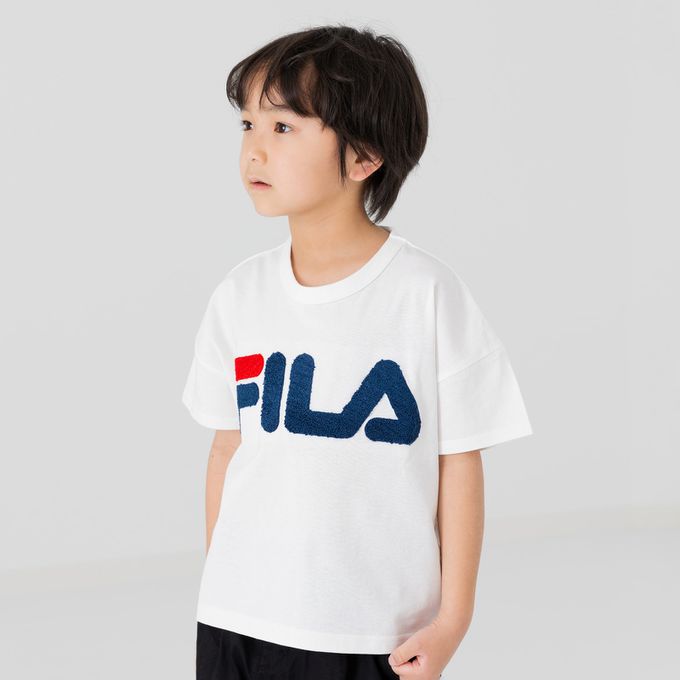 日本 Chil2 - FILA聯名 休閒短袖上衣-刺繡小logo-粉紫