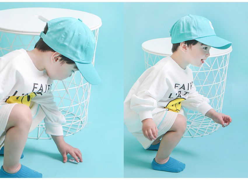 韓國 Babyblee - 字母徽章純色棒球帽-杏 (頭圍：51-55cm)