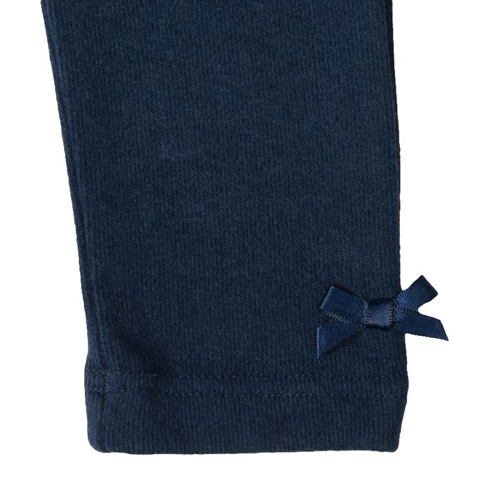 akachan honpo - 10分內搭褲-彈性雙面羅紋-深藍色