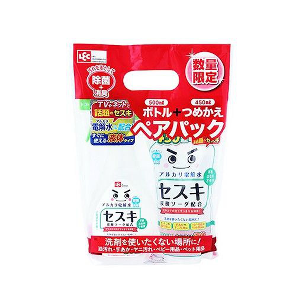 日本 LEC - 激落倍半碳酸鈉電解水限量組合包-500ml x 1瓶 + 450ml x1包