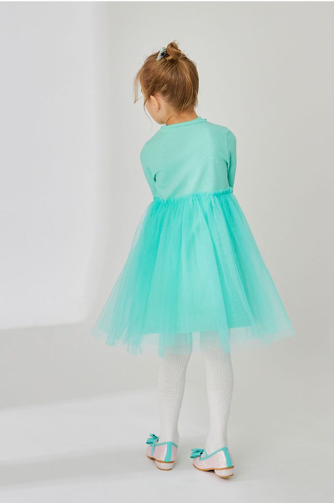 韓國 OZKIZ - 糖果色網紗拼接連身洋裝-粉