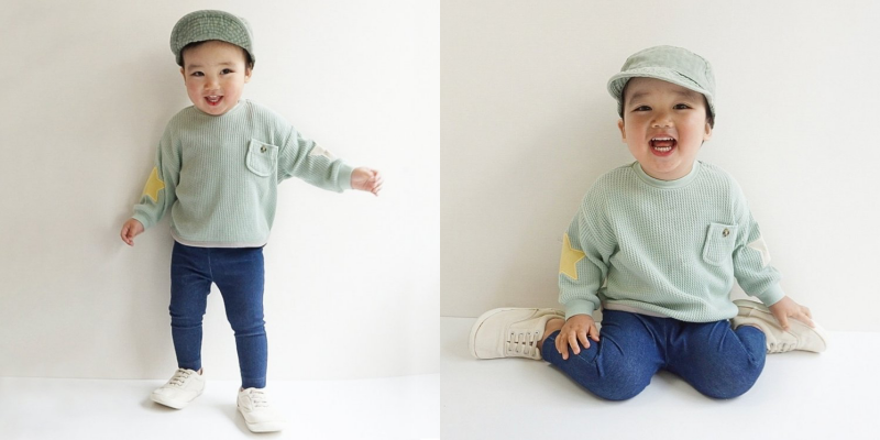 日本 BREEZE - 熱銷款 百搭鬆緊長褲(9分丈)-臘腸狗-奶油杏