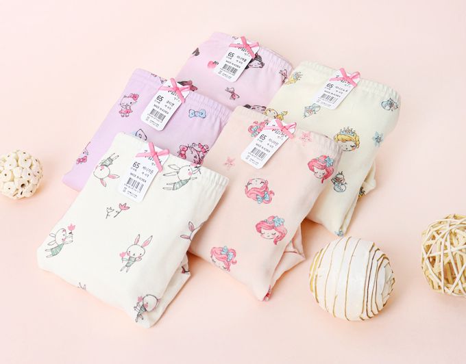 韓國 Mellisse - 韓製棉混紡三角褲(女寶)-冰雪公主-淺黃