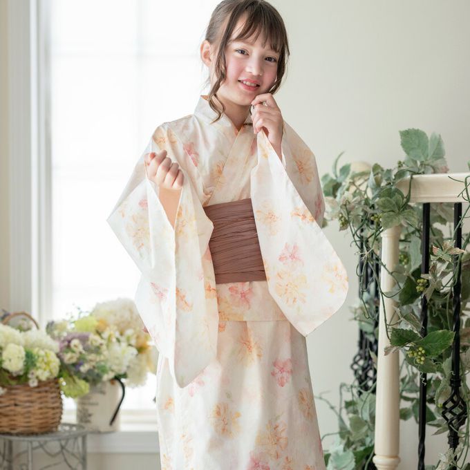 日本 Catherine Cottage - 夢幻2way純棉兵兒帶浴衣(可當洋裝)-復古小花-粉紅