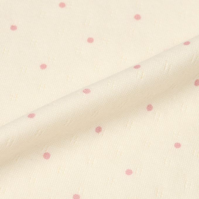 akachan honpo - 短袖圓領上衣2件組蓬鬆棉-櫻桃&點點-咖啡色