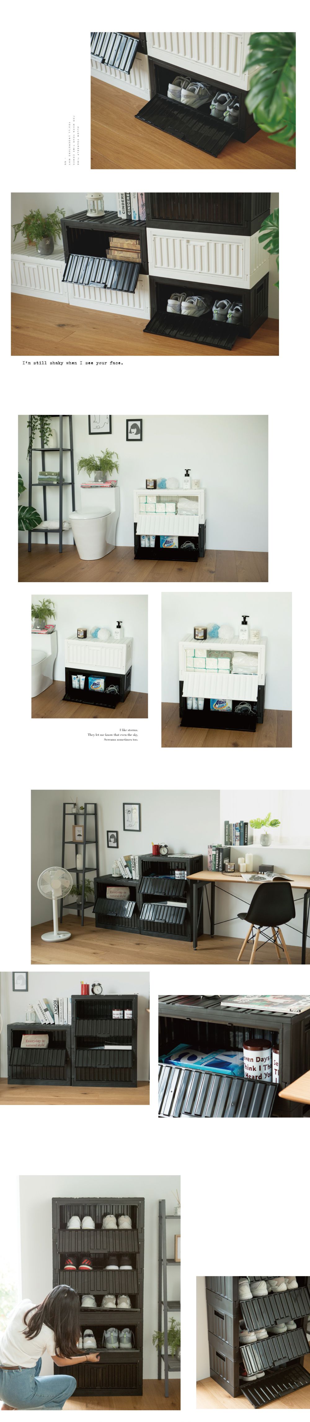 完美主義 Peachy Life - 6432S下掀式側開貨櫃椅/貨櫃箱-側開-冷灰