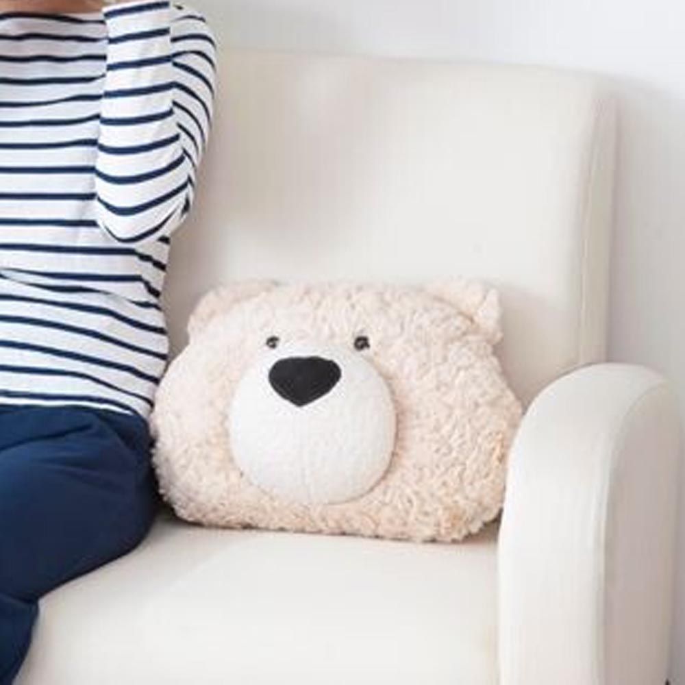 日本小泉 - 柔軟毛絨減壓熊熊靠枕-奶油杏 (40×30cm)
