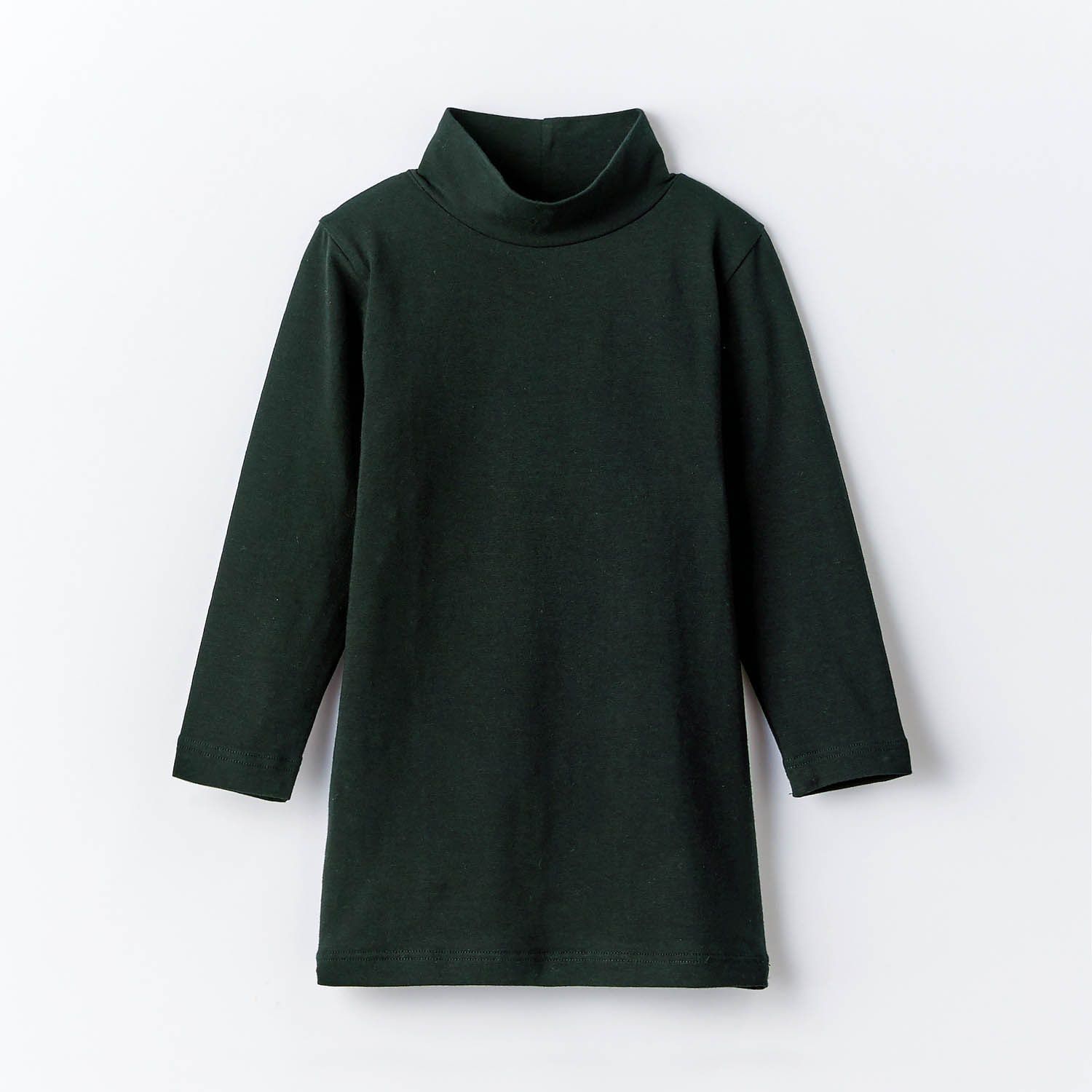 日本千趣會 - 95%棉 兒童高領九分袖發熱衣-雜灰