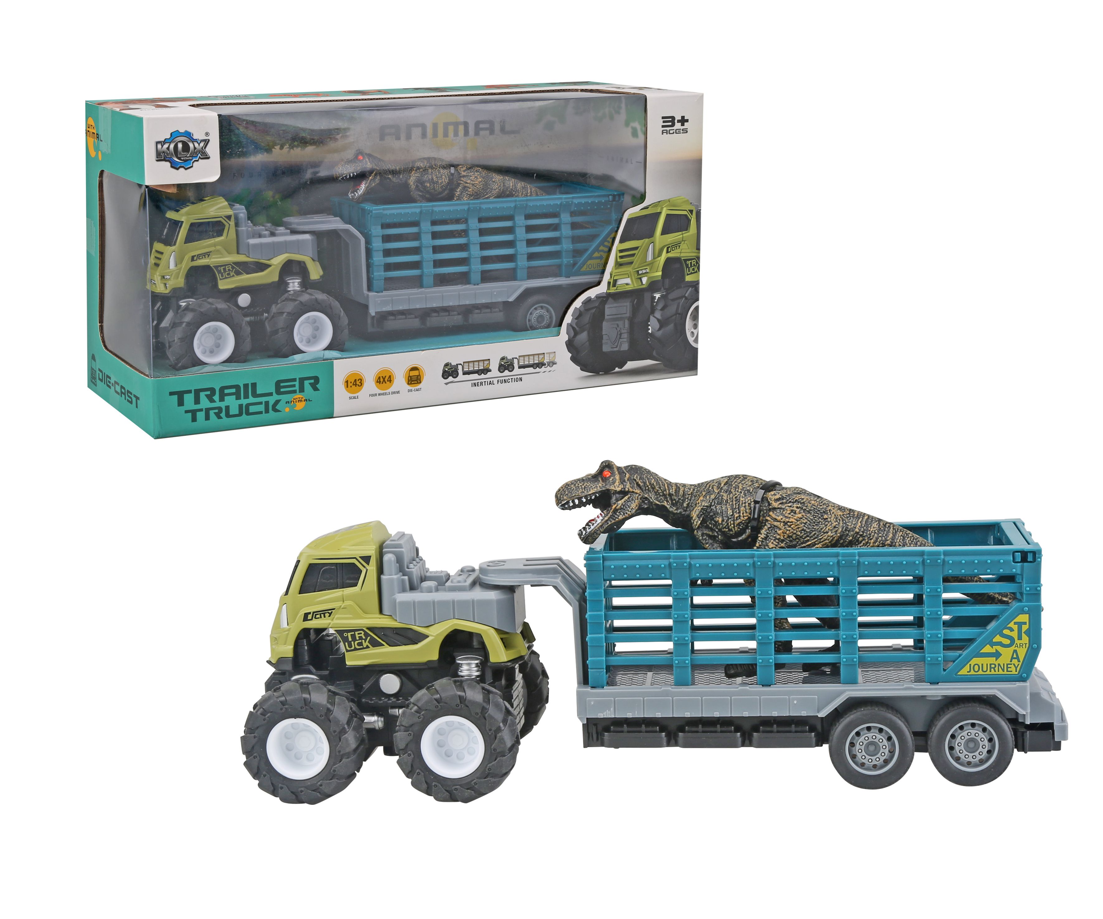 樂彩森林 - 1:43恐龍運送拖車