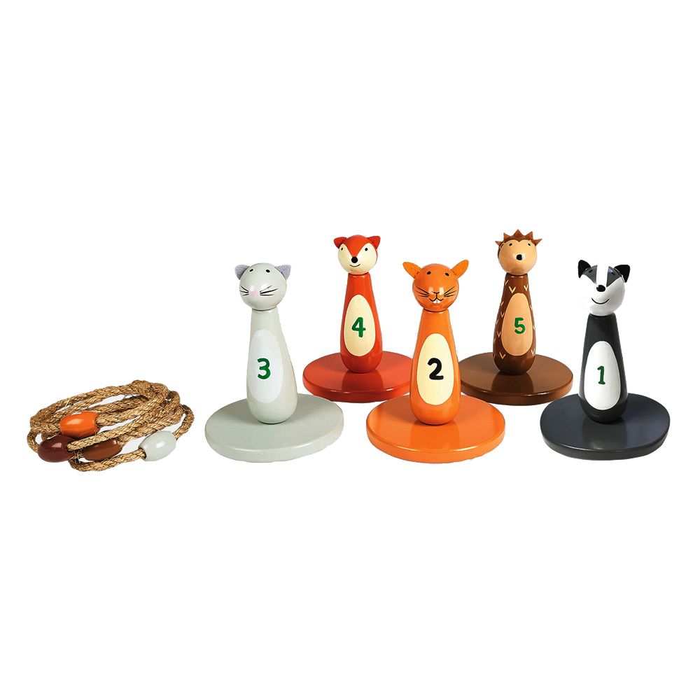 英國 JoJo Maman BeBe - 益智/五感玩具_實木系列-叢林樂園套圈圈