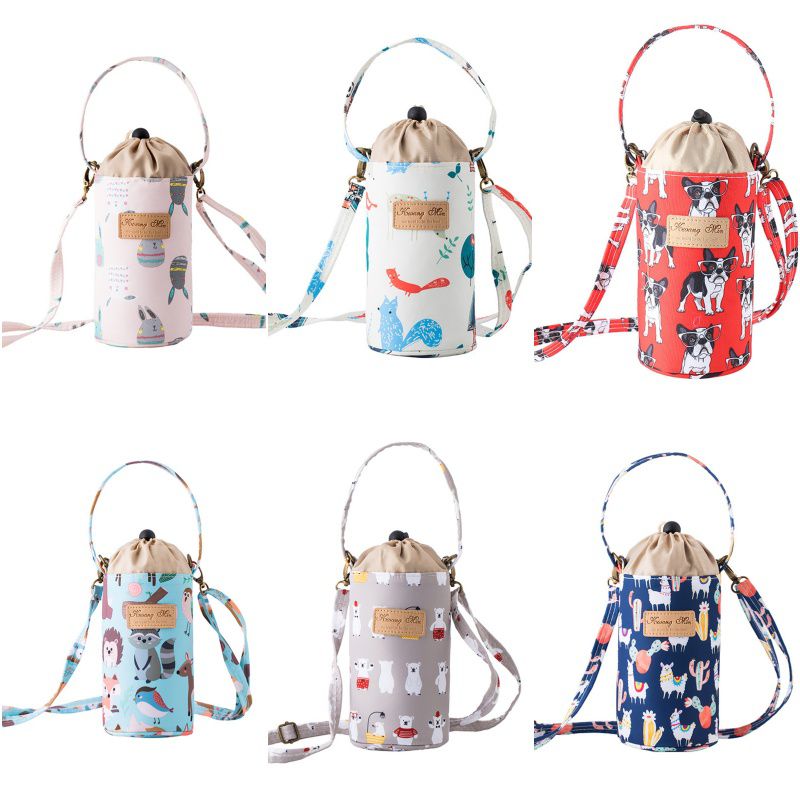 2way防水保溫飲料水壺袋-羊駝樂園 (直徑10cm高17cm)