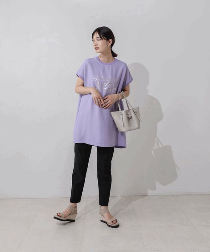 日本 Bab - 接觸冷感 UVcut定番美腳九分褲-白